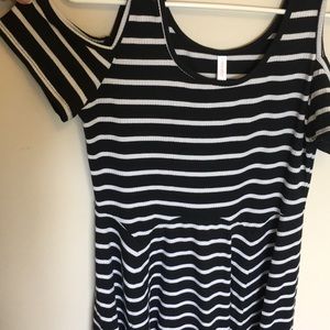 Black and white stripped dress